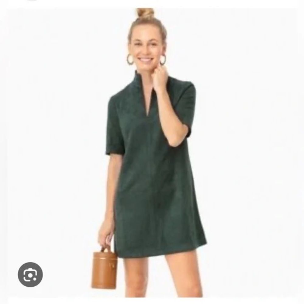 Tuckernuck faux suede Dark Green Clifton Dress Sz S